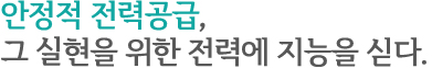 안정적 전력공급, 그 실현을 위한 전력에 지능을 싣다.